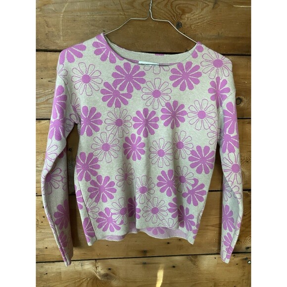 Rachel Zoe Sweaters - Rachel Zoe Sweater Women’s XS Pink Flower 70’s Vibe